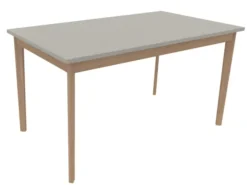 Table Soline 4 pieds - 140 x 80 cm - hêtre verni naturel - Chant plastique