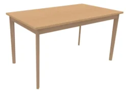 Table Soline 4 pieds - 140 x 80 cm - hêtre verni naturel - Chant plastique