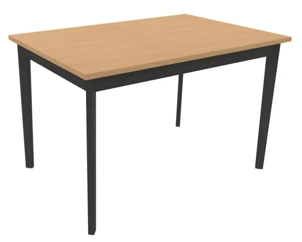 Table Soline 4 pieds - 120 x 80 cm - hêtre verni teinté - chant alaisé