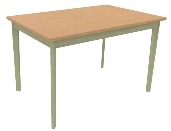 Table Soline 4 pieds - 120 x 80 cm - hêtre verni teinté - Chant plastique