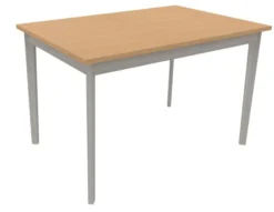 Table Soline 4 pieds - 120 x 80 cm - hêtre verni teinté - Chant plastique