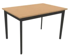 Table Soline 4 pieds - 120 x 80 cm - hêtre verni teinté - Chant plastique