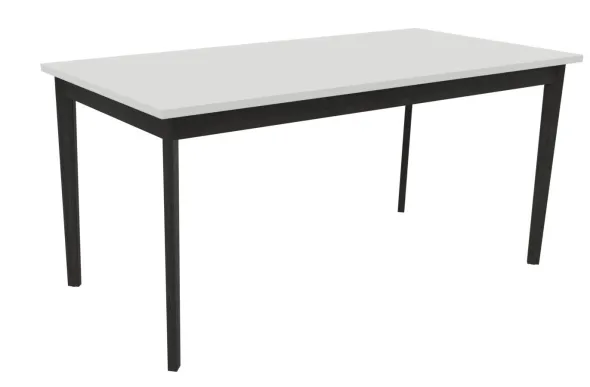 Table Soline 4 pieds - 160 x 80 cm -hêtre verni teinté - Chant plastique