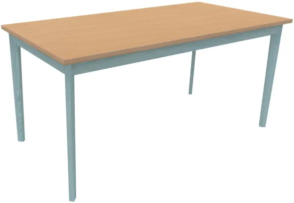 Table Soline 4 pieds - 160 x 80 cm -hêtre verni teinté - Chant plastique