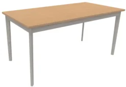 Table Soline 4 pieds - 160 x 80 cm -hêtre verni teinté - Chant plastique