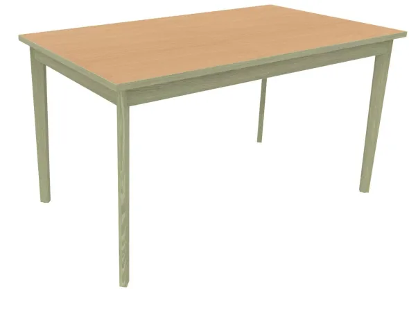 Table Soline 4 pieds - 140 x 80 cm - hêtre verni teinté - chant alaisé