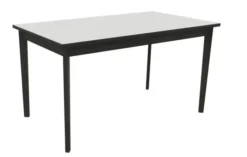 Table Soline 4 pieds - 140 x 80 cm - hêtre verni teinté - chant alaisé