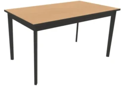Table Soline 4 pieds - 140 x 80 cm - hêtre verni teinté - chant alaisé