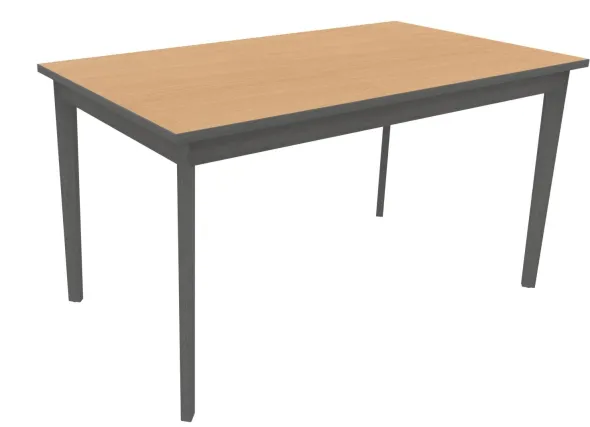 Table Soline 4 pieds - 140 x 80 cm - hêtre verni teinté - chant alaisé