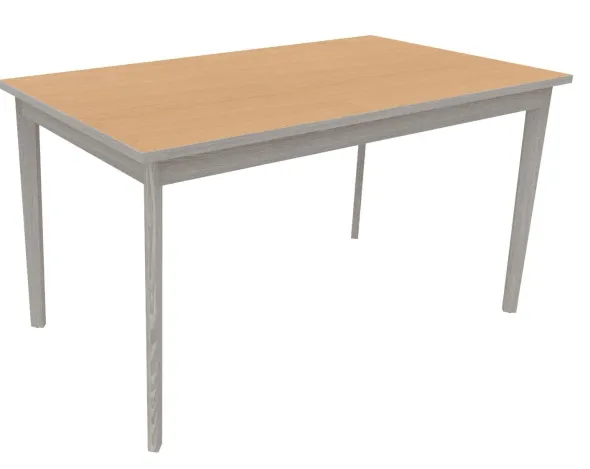 Table Soline 4 pieds - 140 x 80 cm - hêtre verni teinté - chant alaisé