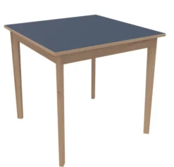 Table Soline 4 pieds - 80 x 80 cm - hêtre verni naturel - Chant plastique