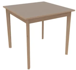 Table Soline 4 pieds - 80 x 80 cm - hêtre verni naturel - Chant plastique