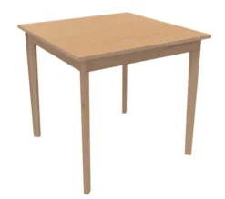 Table Soline 4 pieds - 80 x 80 cm - hêtre verni naturel - Chant plastique