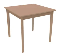 Table Soline 4 pieds - 80 x 80 cm - hêtre verni naturel - Chant plastique