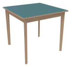 Table Soline 4 pieds - 80 x 80 cm - hêtre verni naturel - Chant plastique