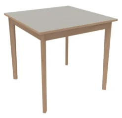 Table Soline 4 pieds - 80 x 80 cm - hêtre verni naturel - Chant plastique