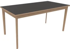 Table Soline 4 pieds - 160 x 80 cm - hêtre verni naturel - chant alaisé