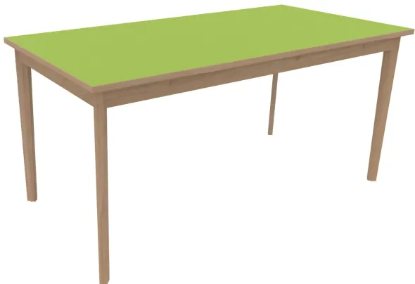 Table Soline 4 pieds - 160 x 80 cm - hêtre verni naturel - chant alaisé