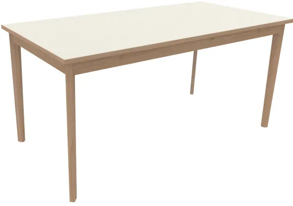 Table Soline 4 pieds - 160 x 80 cm - hêtre verni naturel - chant alaisé