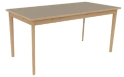Table Soline 4 pieds - 160 x 80 cm - hêtre verni naturel - chant alaisé
