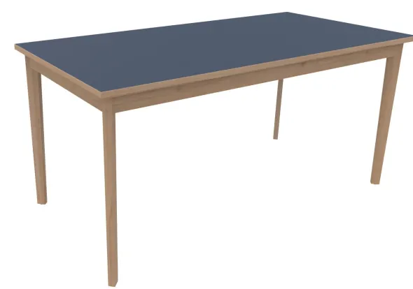 Table Soline 4 pieds - 160 x 80 cm - hêtre verni naturel - chant alaisé