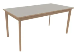 Table Soline 4 pieds - 160 x 80 cm - hêtre verni naturel - chant alaisé