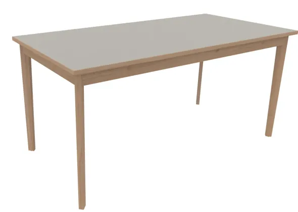 Table Soline 4 pieds - 160 x 80 cm - hêtre verni naturel - chant alaisé