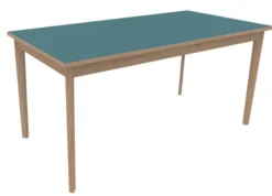 Table Soline 4 pieds - 160 x 80 cm - hêtre verni naturel - chant alaisé