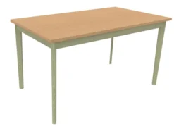 Table Soline 4 pieds - 140 x 80 cm - hêtre verni teinté - Chant plastique