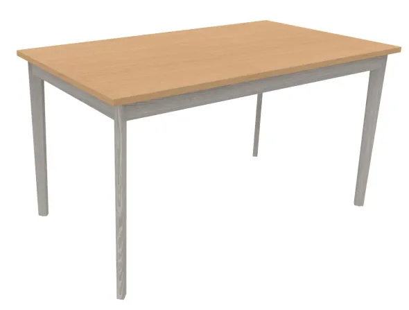 Table Soline 4 pieds - 140 x 80 cm - hêtre verni teinté - Chant plastique