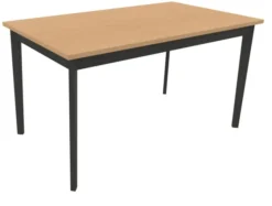 Table Soline 4 pieds - 140 x 80 cm - hêtre verni teinté - Chant plastique