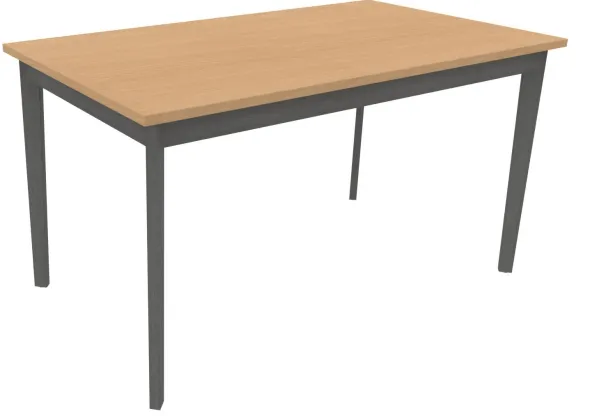 Table Soline 4 pieds - 140 x 80 cm - hêtre verni teinté - Chant plastique