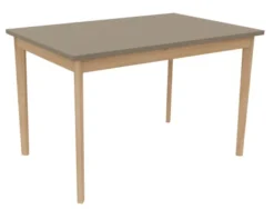 Table Soline 4 pieds - 120 x 80 cm - hêtre verni naturel - Chant plastique