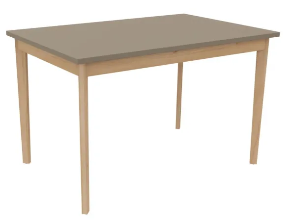 Table Soline 4 pieds - 120 x 80 cm - hêtre verni naturel - Chant plastique