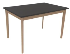 Table Soline 4 pieds - 120 x 80 cm - hêtre verni naturel - Chant plastique