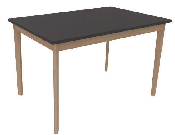 Table Soline 4 pieds - 120 x 80 cm - hêtre verni naturel - Chant plastique