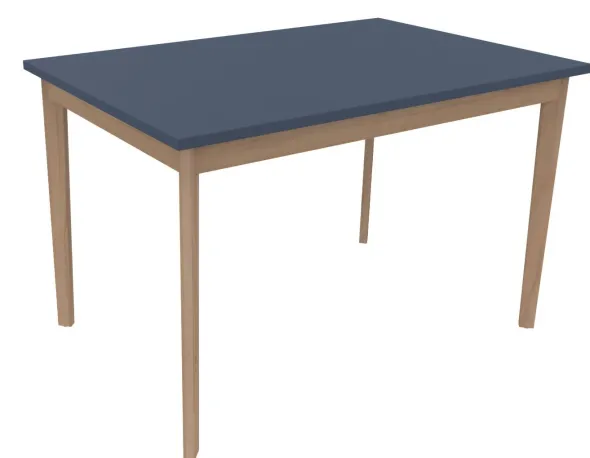 Table Soline 4 pieds - 120 x 80 cm - hêtre verni naturel - Chant plastique