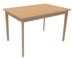 Table Soline 4 pieds - 120 x 80 cm - hêtre verni naturel - Chant plastique