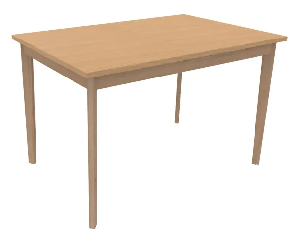 Table Soline 4 pieds - 120 x 80 cm - hêtre verni naturel - Chant plastique