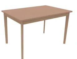 Table Soline 4 pieds - 120 x 80 cm - hêtre verni naturel - Chant plastique