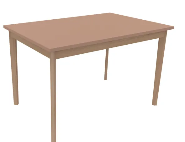 Table Soline 4 pieds - 120 x 80 cm - hêtre verni naturel - Chant plastique