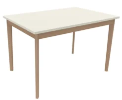 Table Soline 4 pieds - 120 x 80 cm - hêtre verni naturel - Chant plastique