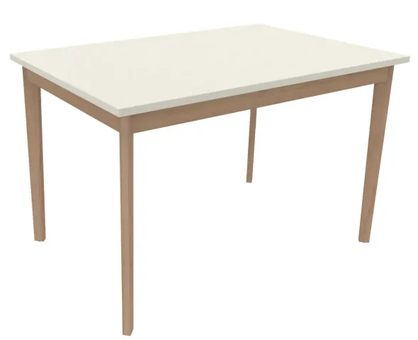 Table Soline 4 pieds - 120 x 80 cm - hêtre verni naturel - Chant plastique