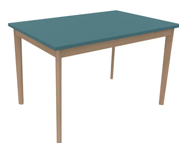 Table Soline 4 pieds - 120 x 80 cm - hêtre verni naturel - Chant plastique