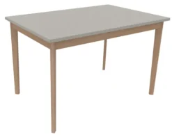 Table Soline 4 pieds - 120 x 80 cm - hêtre verni naturel - Chant plastique