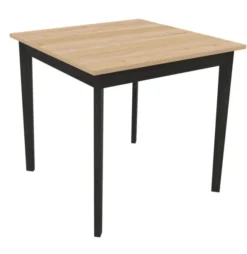Table Soline 4 pieds - 80 x 80 cm - hêtre verni teinté - chant alaisé