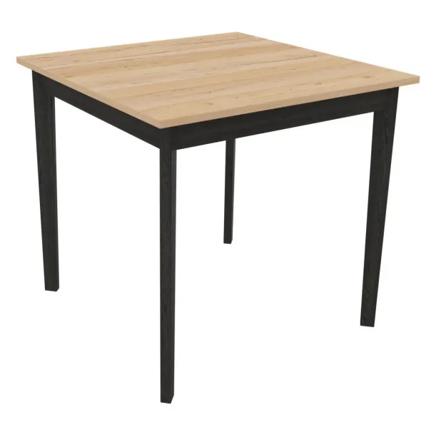 Table Soline 4 pieds - 80 x 80 cm - hêtre verni teinté - chant alaisé