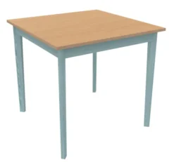 Table Soline 4 pieds - 80 x 80 cm - hêtre verni teinté - Chant plastique