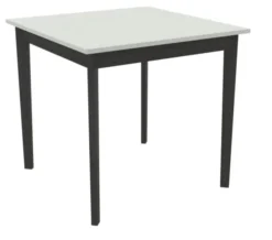 Table Soline 4 pieds - 80 x 80 cm - hêtre verni teinté - Chant plastique