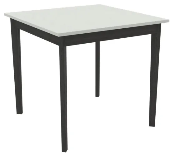 Table Soline 4 pieds - 80 x 80 cm - hêtre verni teinté - Chant plastique